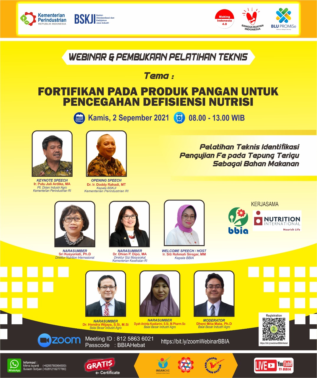 Webinar “Fortifikan pada Produk Pangan untuk Pencegahan Defisiensi Nutrisi”